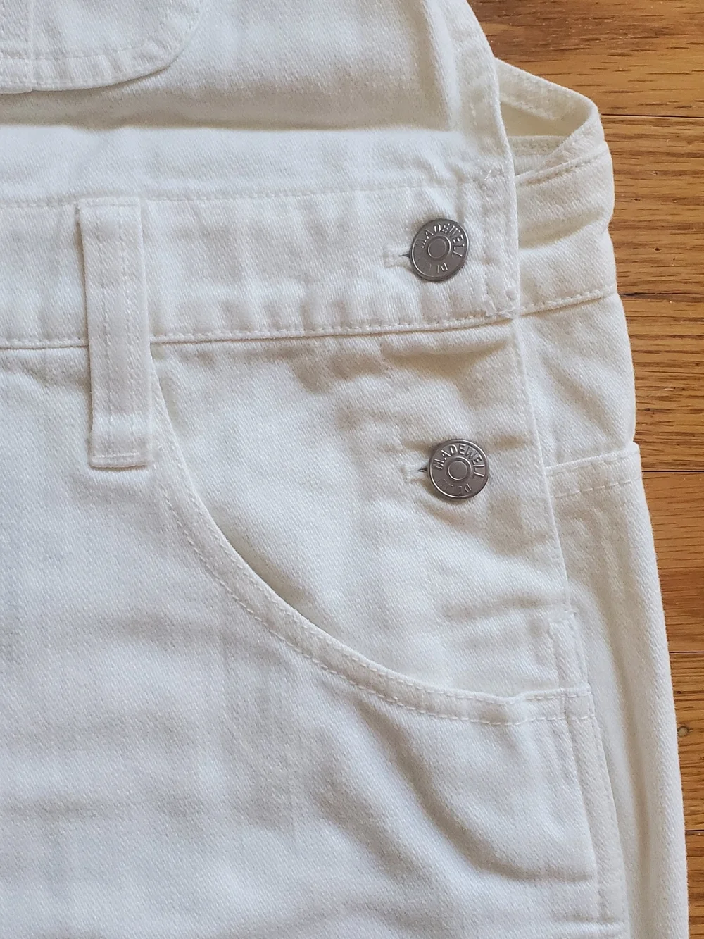 Madewell Ecru/White Denim Overalls New With Tags Medium